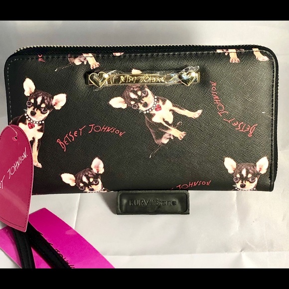 Betsey Johnson Handbags - ❌SOLD🆕BETSEY JOHNSON BLACK CHIHUAHUAS DOGS WALLET